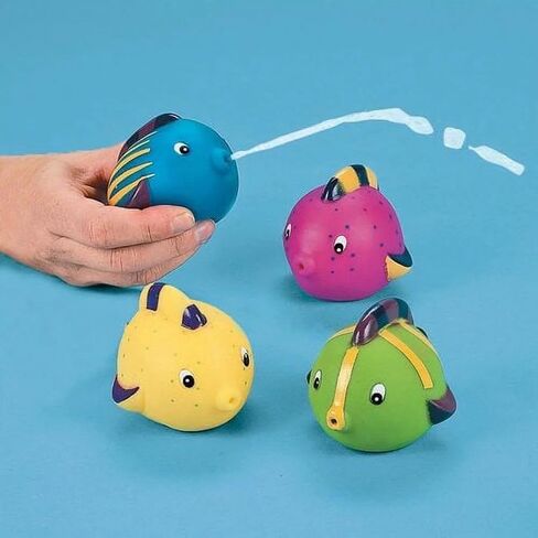 ألعاب Fun Express Fish Squirt - لوازم/ديكور مدرسة الكتاب المقدس للعطلات VBS - (مجموعة من 12) هدايا رائعة للحفلات وألعاب حمام السباحة in Saudi Arabia