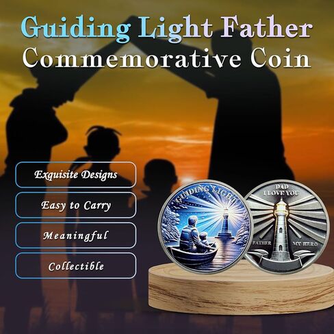 Father Love Coin Father is a Guiding Lighthouse Token My Father My Hero Expressing Love and Appreciation Father’s Day Thanksgiving Day Gifts for Father in Saudi Arabia