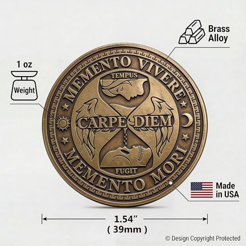 Carpe Diem Coin – Seize The Day Motivational Token – EDC Pocket Reminder – Inspirational Gift for Men & Women – Live in The Moment Coin in Saudi Arabia