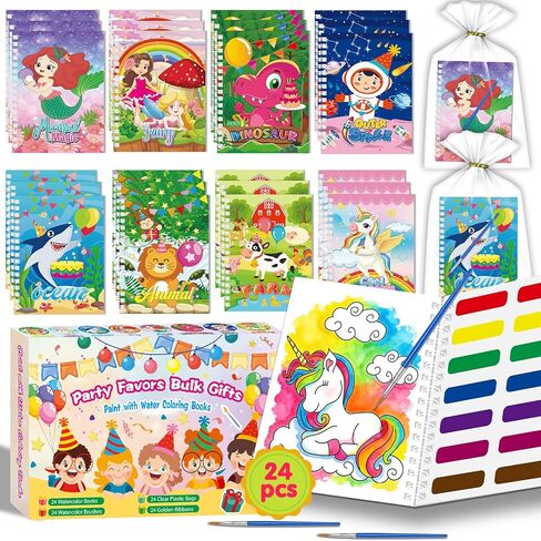 Kalysky 24Set Water Coloring Books Party Favors for Kids Ages 4-8 8-12,Bulk Mini Water Coloring Books-Birthday Party Favors Goodie Bags Stuffers Return Gifts Classroom Prizes in Kuwait