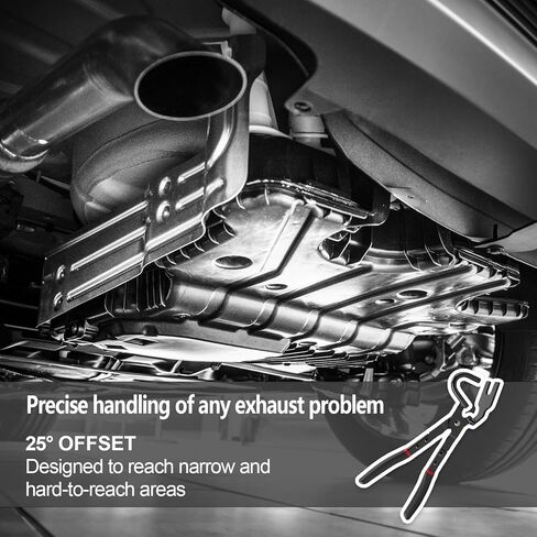 Exhaust Hanger Removal Tool, Heavy-Duty Exhaust Hanger Removal Pliers, Exhaust Hanger and Rubber Bracket Separation Pliers, Universal 25° Offset Muffler Hangers Removal Tool for Most Vehicles in Saudi Arabia