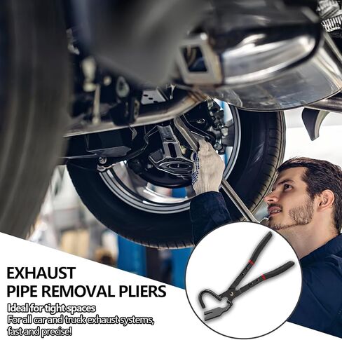 Exhaust Hanger Removal Tool, Heavy-Duty Exhaust Hanger Removal Pliers, Exhaust Hanger and Rubber Bracket Separation Pliers, Universal 25° Offset Muffler Hangers Removal Tool for Most Vehicles in Saudi Arabia