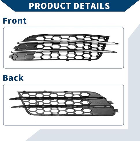 No.4G0807682/4G0807681 Fog Light Grill for Audi A6 C7 2012-2015 Front Left Right Front Lower Bumper Fog Light Cover Inserts ABS 1 Pair Black Silver Tone in Kuwait