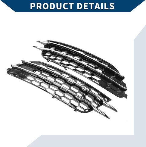 No.4G0807682/4G0807681 Fog Light Grill for Audi A6 C7 2012-2015 Front Left Right Front Lower Bumper Fog Light Cover Inserts ABS 1 Pair Black Silver Tone in Kuwait