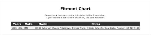 Manual Transmission Shift Shaft Seal Compatible With GMC C1500 Suburban 1986 1985 P-5272735 in Kuwait
