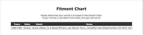 Manual Transmission Shift Shaft Seal Compatible With Pontiac Grand LeMans 1981 1980 P-5272744 in Kuwait