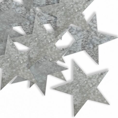 Factory Direct Craft Set of 25 Galvanized Tin Stars Cutouts for Creative Projects, DIY Crafting, and Decorative Embellishments | Size: 4-3/4" in Saudi Arabia