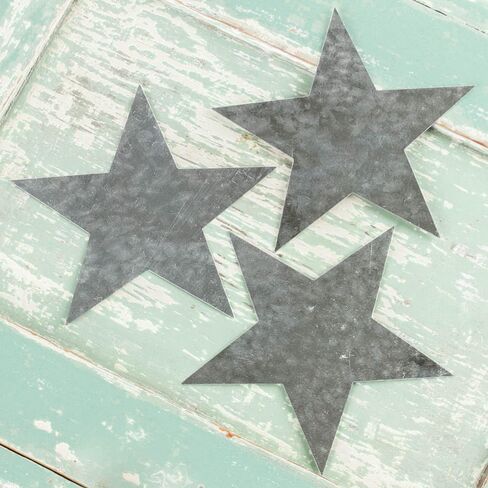 Factory Direct Craft Set of 25 Galvanized Tin Stars Cutouts for Creative Projects, DIY Crafting, and Decorative Embellishments | Size: 4-3/4" in Saudi Arabia