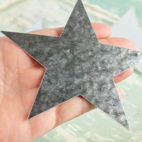 Factory Direct Craft Set of 25 Galvanized Tin Stars Cutouts for Creative Projects, DIY Crafting, and Decorative Embellishments | Size: 4-3/4" in Saudi Arabia