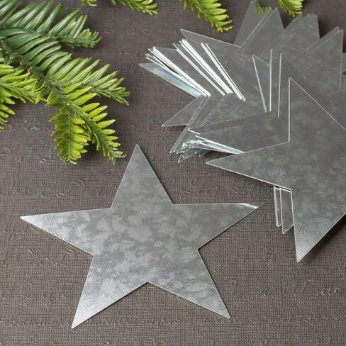 Factory Direct Craft Set of 25 Galvanized Tin Stars Cutouts for Creative Projects, DIY Crafting, and Decorative Embellishments | Size: 4-3/4" in Saudi Arabia