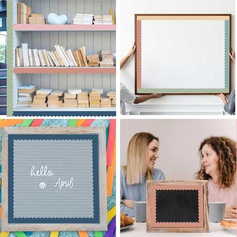 6 Rolls Colorful Classroom Bulletin Board Borders 236.3 ft，Scalloped Trim Bulletin Board Decorations for Whiteboard Cork Posterboard Party and Wall,School Classroom & Offices Decor in Saudi Arabia
