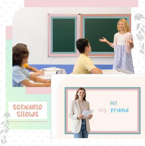 6 Rolls Colorful Classroom Bulletin Board Borders 236.3 ft，Scalloped Trim Bulletin Board Decorations for Whiteboard Cork Posterboard Party and Wall,School Classroom & Offices Decor in Saudi Arabia