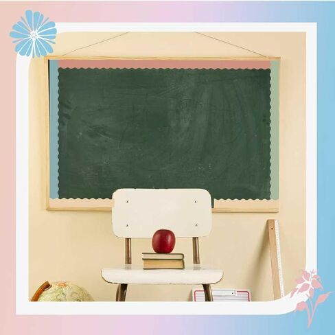 6 Rolls Colorful Classroom Bulletin Board Borders 236.3 ft，Scalloped Trim Bulletin Board Decorations for Whiteboard Cork Posterboard Party and Wall,School Classroom & Offices Decor in Saudi Arabia