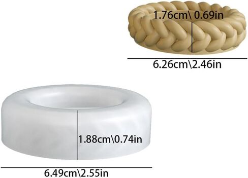 3D Woven Rope Resin Candle Holder Mold Silicone Coaster Molds for Resin Tray Mold Cute Knot Silicone Concrete Molds for Crafts DIY Jewelry Plate Plaster Coaster Candle Jar Mould Home Decorations in Saudi Arabia