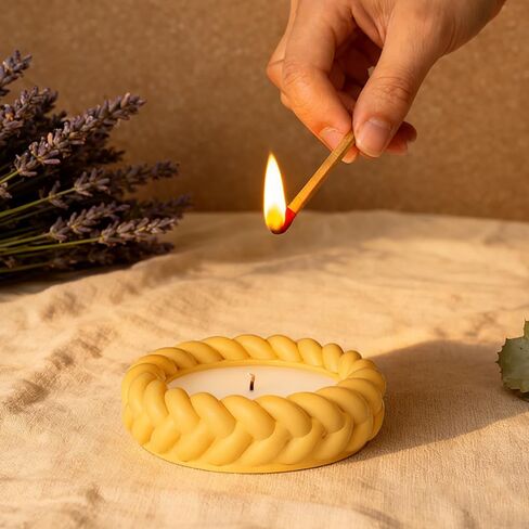 3D Woven Rope Resin Candle Holder Mold Silicone Coaster Molds for Resin Tray Mold Cute Knot Silicone Concrete Molds for Crafts DIY Jewelry Plate Plaster Coaster Candle Jar Mould Home Decorations in Saudi Arabia