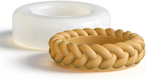 3D Woven Rope Resin Candle Holder Mold Silicone Coaster Molds for Resin Tray Mold Cute Knot Silicone Concrete Molds for Crafts DIY Jewelry Plate Plaster Coaster Candle Jar Mould Home Decorations in Saudi Arabia