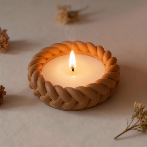 3D Woven Rope Resin Candle Holder Mold Silicone Coaster Molds for Resin Tray Mold Cute Knot Silicone Concrete Molds for Crafts DIY Jewelry Plate Plaster Coaster Candle Jar Mould Home Decorations in Saudi Arabia