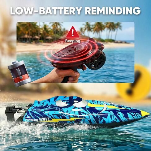 16 Inch High-Speed Brushless RC Boat for Adults & Kids, 40+ KPH Large Fast Remote Control Boat for Pools, Lakes & Rivers, with LED Lights, Waterproof Design, Auto Flip and 2*1500mAh Batteries in Saudi Arabia