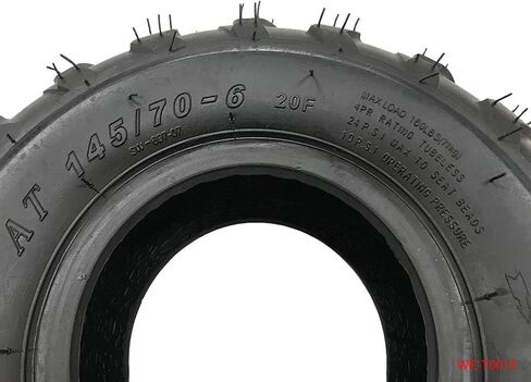 (Set of 2) 145/70-6 6" 4 Ply Rated Tubeless Tire for 50cc 70cc 90cc 110cc 125CC ATV Quad Go Kart Buggy 145x70-6 Red Cat Sunl Suzuki in Kuwait