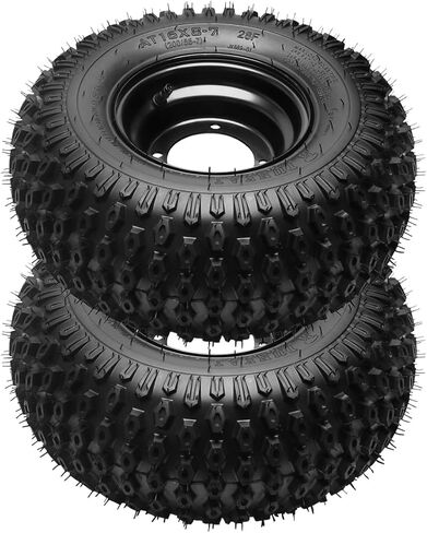 16x8-7 16x8x7 ATV Go Kart Wheel Tire and Rim 4 Stud, Knobby Tires 4PR, 200/55-7 Tubeless Tire Wheel All Terrain for Dune Buggy Quad Bike Lawn Mower - 2pcs in Saudi Arabia