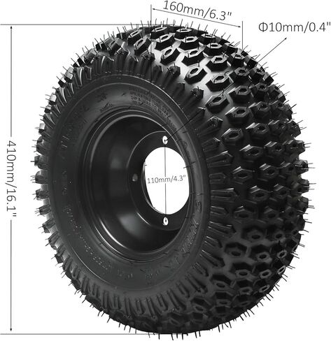 16x8-7 16x8x7 ATV Go Kart Wheel Tire and Rim 4 Stud, Knobby Tires 4PR, 200/55-7 Tubeless Tire Wheel All Terrain for Dune Buggy Quad Bike Lawn Mower - 2pcs in Saudi Arabia