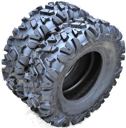 مجموعة من 2 (اثنين) إطارات Forerunner Knight M/T ATV ​​UTV Mud للطرق الوعرة - 25x8.00-12 25x8-12 25x8x12 43F نطاق تحميل 6 طبقات BSW جدار جانبي أسود in Kuwait