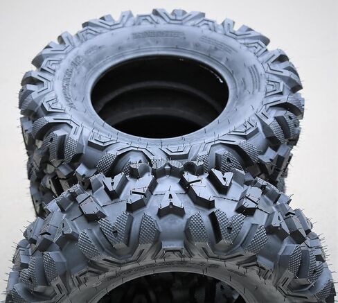 مجموعة من 2 (اثنين) إطارات Forerunner Knight M/T ATV ​​UTV Mud للطرق الوعرة - 25x8.00-12 25x8-12 25x8x12 43F نطاق تحميل 6 طبقات BSW جدار جانبي أسود in Kuwait