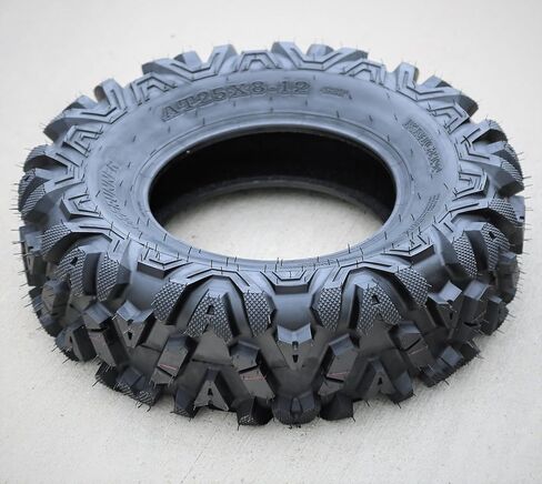 مجموعة من 2 (اثنين) إطارات Forerunner Knight M/T ATV ​​UTV Mud للطرق الوعرة - 25x8.00-12 25x8-12 25x8x12 43F نطاق تحميل 6 طبقات BSW جدار جانبي أسود in Kuwait