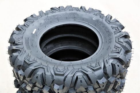 مجموعة من 2 (اثنين) إطارات Forerunner Knight M/T ATV ​​UTV Mud للطرق الوعرة - 25x8.00-12 25x8-12 25x8x12 43F نطاق تحميل 6 طبقات BSW جدار جانبي أسود in Kuwait