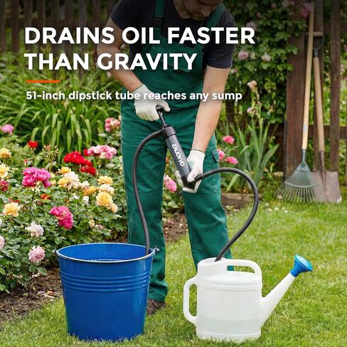 Manual Multi-Use Transfer Pump - 3-in-1 Siphon, Forced Liquid & Air Inflator Pump for Gasoline, Diesel, Oil - No Electricity Needed, 6-8L/min Fast Flow with 51" Extended Hose in Saudi Arabia