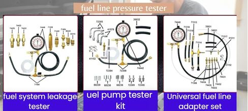 Fuel Injection Pressure Tester Kit 0-140 PSI, Universal Fuel Pump Pressure Gauge Set with Quick Release Valve, Reinforced Hoses & Multi-Size Adapters for Gasoline Engine Diagnostic ((TU-443Red)) in Saudi Arabia