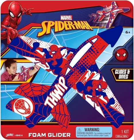 JA-RU Marvel Foam Glider Toy. (1 Spiderman Glider) Launching Airplane Toy For Kids. Glides & Dives High. (Pack of 1) Classroom Prize, Gag Gift, Avengers Game, Party Favor 6840-1A in Saudi Arabia