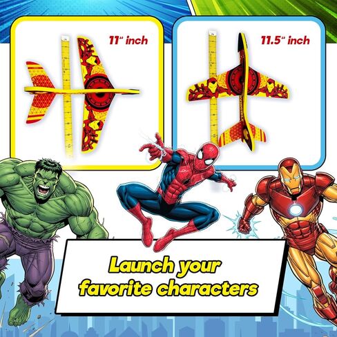JA-RU Marvel Foam Glider Toy. (1 Spiderman Glider) Launching Airplane Toy For Kids. Glides & Dives High. (Pack of 1) Classroom Prize, Gag Gift, Avengers Game, Party Favor 6840-1A in Saudi Arabia