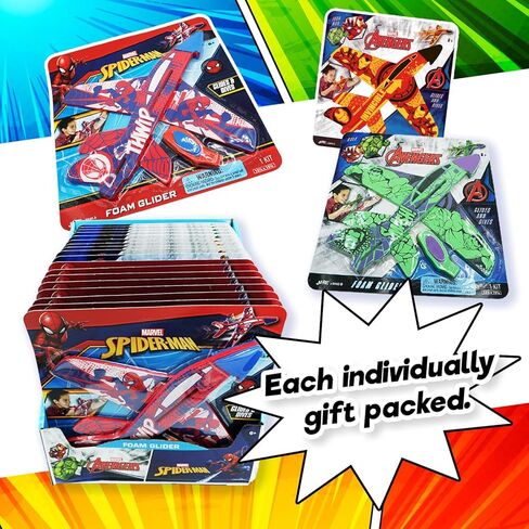 JA-RU Marvel Foam Glider Toy. (1 Spiderman Glider) Launching Airplane Toy For Kids. Glides & Dives High. (Pack of 1) Classroom Prize, Gag Gift, Avengers Game, Party Favor 6840-1A in Saudi Arabia