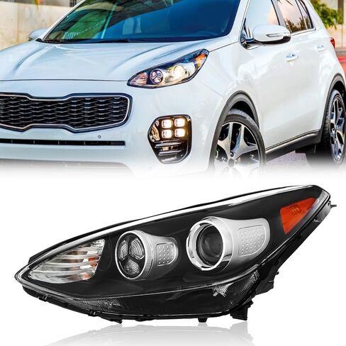 مجموعة المصابيح الأمامية TODO متوافقة مع 2017-2022 Kia Sportage، مصابيح أمامية هالوجين مع سائق DRL الأيسر وجانب الركاب الأيمن، بديل لـ 92101-D9110 92102-D9110 92101-D9140 92102-D9140 in Kuwait