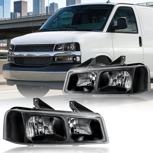 Headlight Assembly for 2004-2012 Chevy Colorado/GMC Canyon Pair of Driver Left & Passenger Right Side Replacement Bumper Lamp Set 15147930 Chrome Housing Amber Reflector in Saudi Arabia