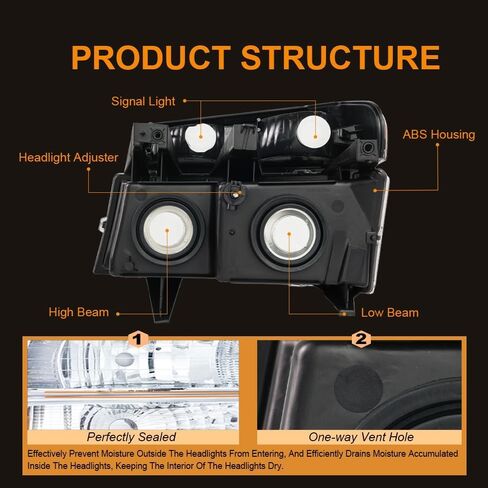 Headlight Assembly for 2004-2012 Chevy Colorado/GMC Canyon Pair of Driver Left & Passenger Right Side Replacement Bumper Lamp Set 15147930 Chrome Housing Amber Reflector in Saudi Arabia