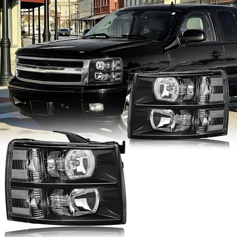 Headlight Assembly for 2004-2012 Chevy Colorado/GMC Canyon Pair of Driver Left & Passenger Right Side Replacement Bumper Lamp Set 15147930 Chrome Housing Amber Reflector in Saudi Arabia