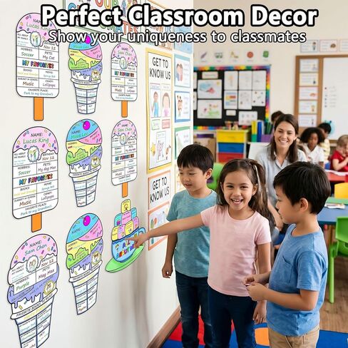 All About Me Posters - 36 Pcs Star Student of the Week School Poster for Self-Introduction Back to School Self-Introduction Poster Elementary Kindergarten Preschool Posters for School Classroom Decor in Saudi Arabia