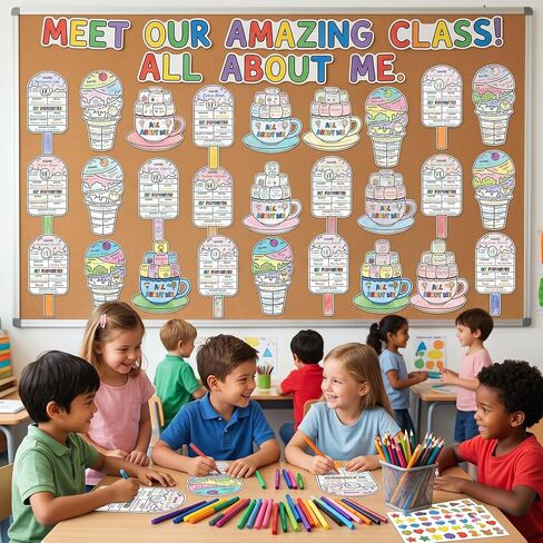 All About Me Posters - 36 Pcs Star Student of the Week School Poster for Self-Introduction Back to School Self-Introduction Poster Elementary Kindergarten Preschool Posters for School Classroom Decor in Saudi Arabia