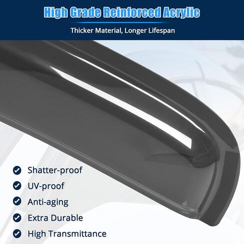 FREEMOTOR802 Tape-on Car Window Deflectors Fits 1997-2004 Dodge Dakota Standard Cab (Regular Cab), Rain Guards Side Window Visors Wind Deflectors Vent Visors Slim Style Smoke Tinted Acrylic 2 PCS in Kuwait