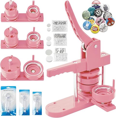 Pin Maker, Button Maker Machine, Pin Maker Machine Kit Includes 300Pcs Pins 25/32/58mm (1/1.25/2.25 inch), 3 Circle Paper Cutters, DIY Button Pin Maker, Button Badge Press Machine (Light Blue) in Saudi Arabia