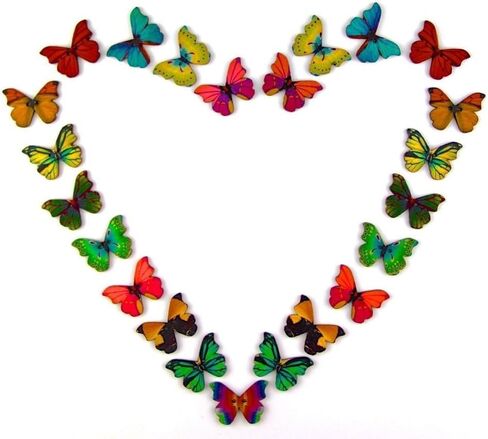 Pack of 50 Pcs Mixed 1 inch Buttons for Sewing, 2-Hole Design, Wooden Assorted Buttons for Crafts, Ideal Small Butterflies for Crafts, Sewing, Scrapbooking and DIY Projects in Saudi Arabia