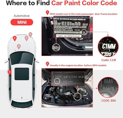 Carhoo 850 Pepper White متوافق مع قلم طلاء MINI Cooper Exact Match Touch Up in Kuwait