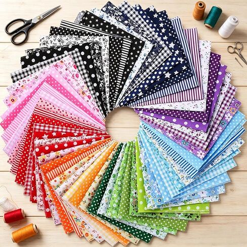 14 Pcs Cotton Fabric Bundles, 9.84x9.84 Inches Squares Fabric for Quilting, Pre-Cut Fat Quarters Fabric Sheets for Sewing, Crafting, Patchwork, DIY Sewing Projects & Home Decor(Purple and Yellow) in Saudi Arabia