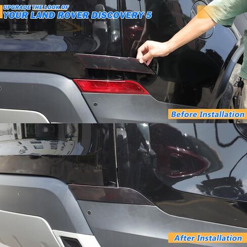 Black Rear Tail Light Lens Taillight Kit Compatible with Land Rover Discovery 5 2017-2020 Rear Fog Light Car Exterior Taillight Protection Cover Accessories in Kuwait