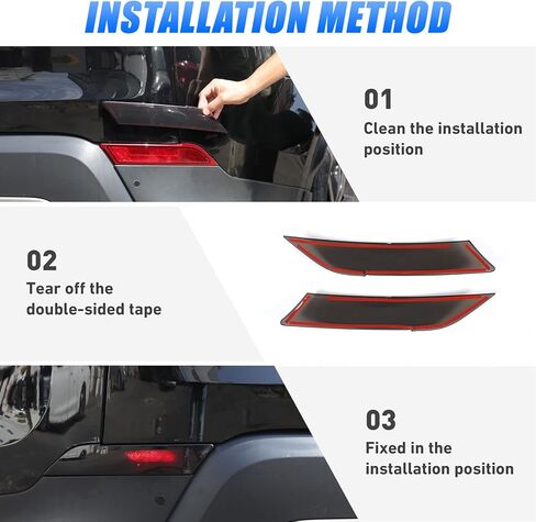Black Rear Tail Light Lens Taillight Kit Compatible with Land Rover Discovery 5 2017-2020 Rear Fog Light Car Exterior Taillight Protection Cover Accessories in Kuwait