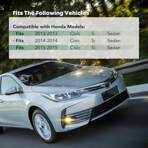 YHTAUTO الضباب الخفيف الحافة يناسب هوندا سيفيك Si 2013-2015 المصد الأمامي الضباب غطاء خفيف الكسوة الجانب الأيسر للسائق in Kuwait