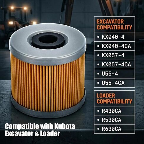 فلتر وقود الحفار RD159-51940، متوافق مع Kubota KX040-4/KX057-4/U55-4CA، مرشحات وقود اللودر مناسبة لنماذج R430CA/R530CA/R630CA، استبدل RD15951940 SN25213 in Kuwait
