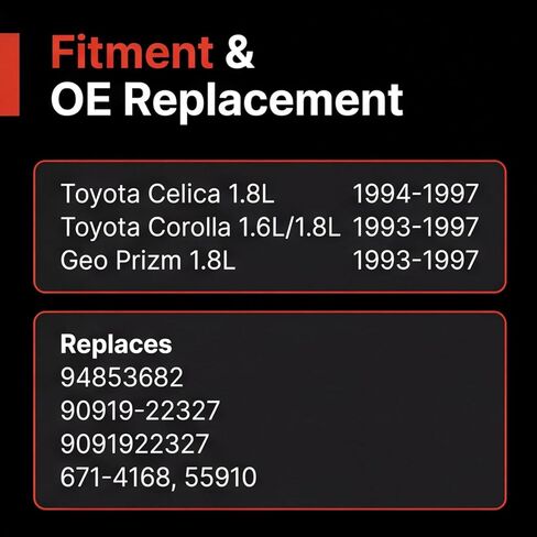 مجموعة أسلاك توصيل الإشعال 94853682 متوافقة مع Toyota Celica Corolla Geo Prizm 1993-1997 يستبدل 90919-22327 9091922327 671-4168 55910 مجموعة أدوات تسخير ملف الإشعال مكونة من 4 قطع in Kuwait